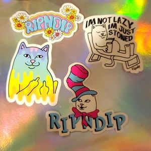 Lot of 4 large RIP N DIP lord nermal stickers